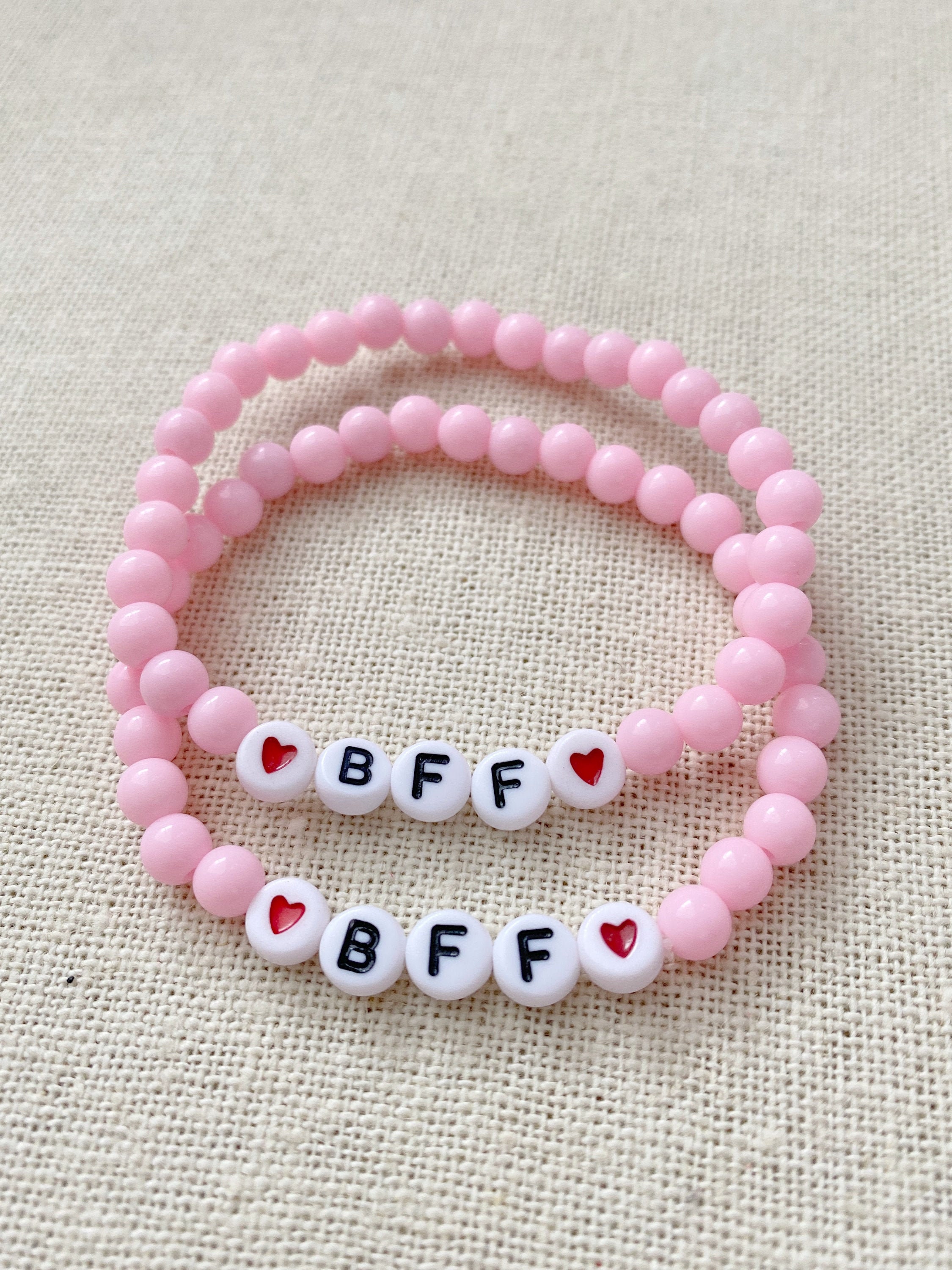 Pink and Gold Best Friend BFF Friendship Bracelet Stacking Bracelet Set  Trendy Word Bead Bracelet -  Canada