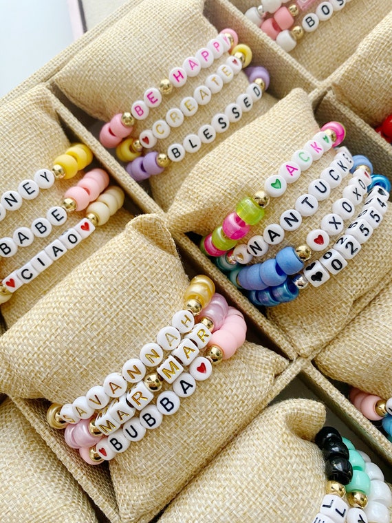 Personalized Saying Alphabet Bead Word Kandi Bracelets, Summer Set(2)