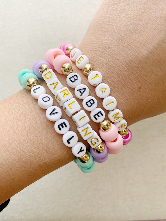 Bracelet Name Seed Beads Glass Beads - Gift Girl Name Bracelet Favorite Person Children's Bracelet Beads - Customizable - Many Colors