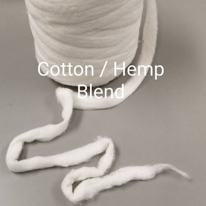 Cotton / Hemp Blend Fiber Sliver. 2 oz. Great for Knitting, Spinning, Weaving, Fiber Arts!