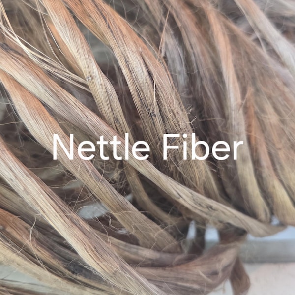 Nettle Long Fiber Bundle. Natural Semi-Combed Fiber. Raw.