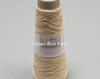 Ginger Root Plant + Cotton Yarn. 250 Yards. 40/1 - Single. Natural.
