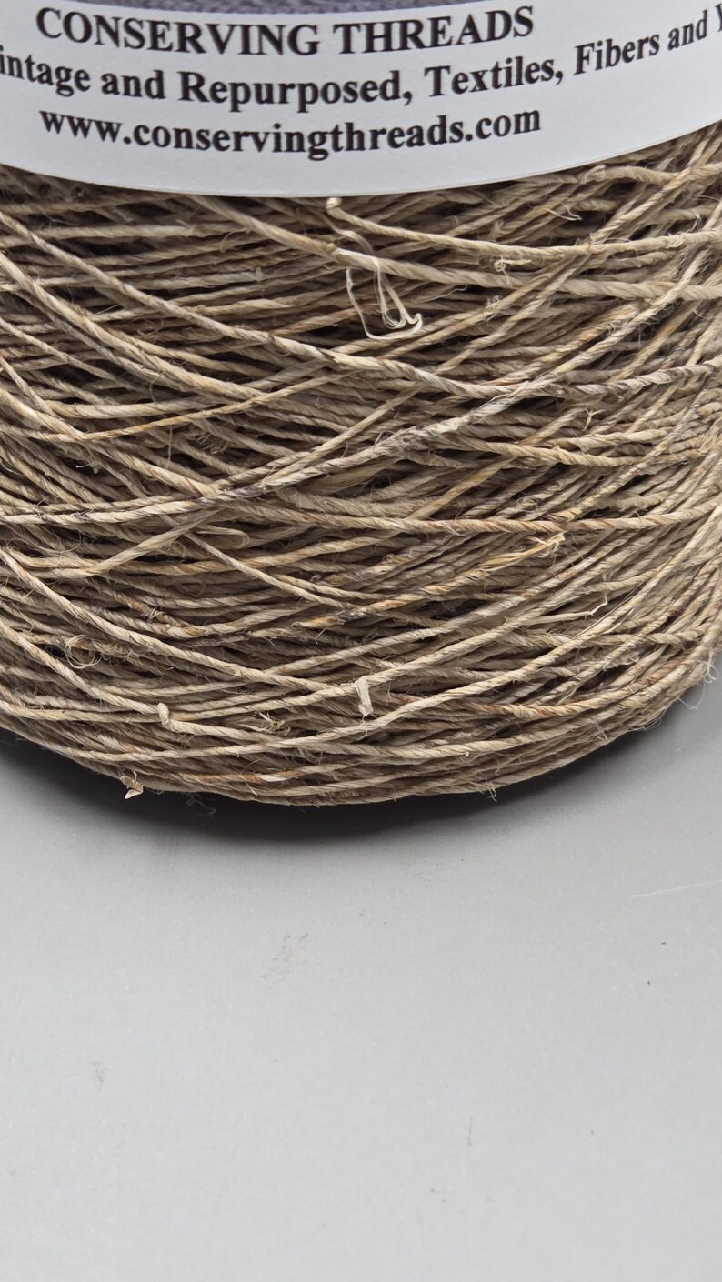 Hemp Yarn, 250 Yards. Hand-Spun Cone. Natural Fiber. image 4