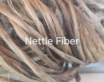 Nettle Long Fiber Bundle. Natural Semi-Combed Fiber. Raw.