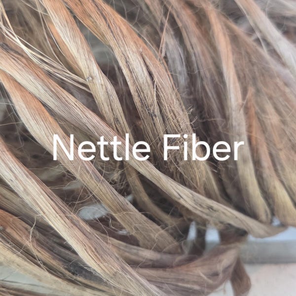 Nettle Long Fiber Bundle. Natural Semi-Combed Fiber. Raw.