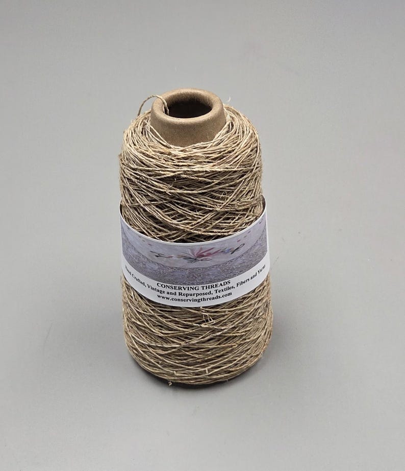 Hemp Yarn, 250 Yards. Hand-Spun Cone. Natural Fiber. image 1