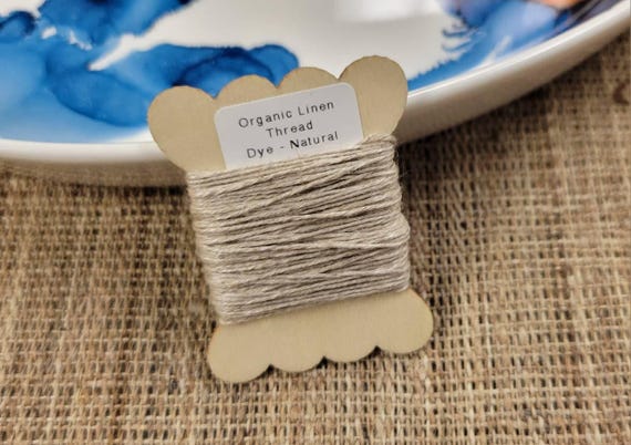 Natural Color Thread - 10 Yards Linen Yarn Nature Grown, Un Dyed. Slow Stitch, Embroidery, Stitching, Sewing or Thread Work.