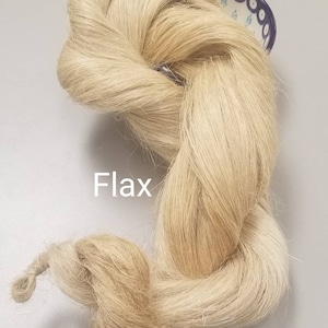 Flax Strick, Natural Long Line Bast Fiber, Great for Spinning, Weaving, Fiber Crafts, Doll Making and Crafts. Approx. Medium Coarseness.