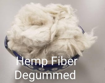 Fibra de cáñamo. 1 onza. Desgomada. Fibra sin cardar y blanqueada.