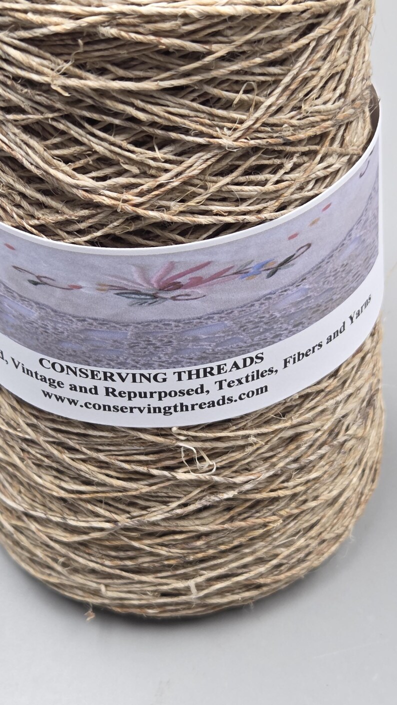 Hemp Yarn, 250 Yards. Hand-Spun Cone. Natural Fiber. image 6