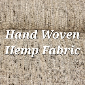 Hemp Hand-Woven Fabric. By the 1/2 Yard. 100% Plant Fiber. 44" Wide