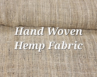 Hemp Hand-Woven Fabric. By the 1/2 Yard. 100% Plant Fiber. 44" Wide