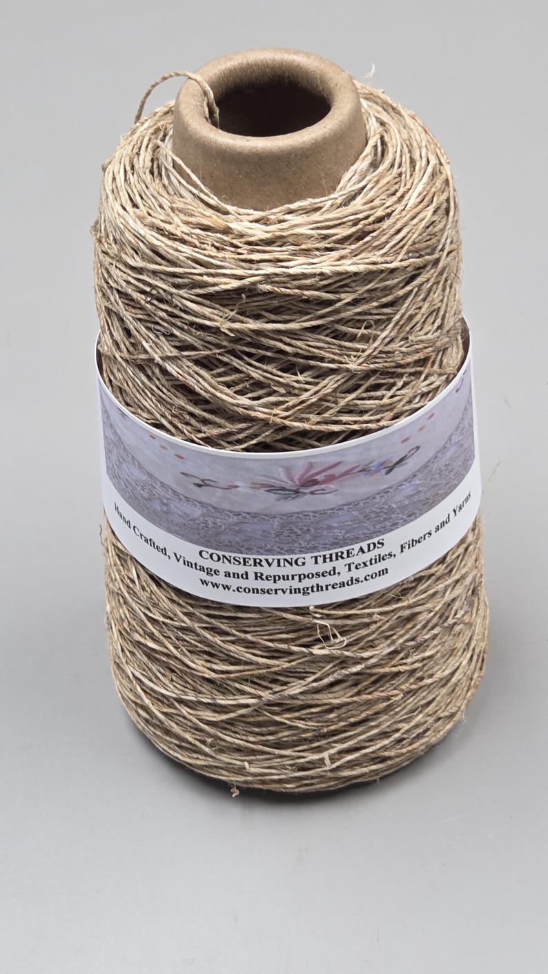 Hemp Yarn, 250 Yards. Hand-Spun Cone. Natural Fiber. image 5
