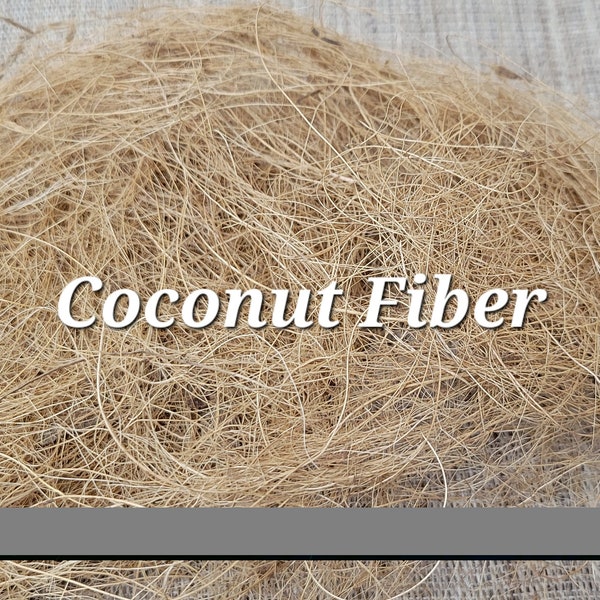 Coconut Fiber Bundle, Sold by 1 ounce, 100% Vegetable Fiber, Raw Not Combed, Great for Basketry, Pottery, Weaving, Fiber Arts and Crafts.