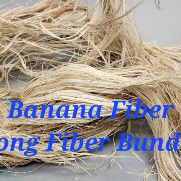 Banana Fiber Bundle. 1 oz. 100% Vegetable Fiber. Great for Basketry, Knitting, Weaving, Fiber Arts