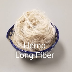 Hemp Long Fiber, 2 oz, Himalayan Mountain Hemp Bleached. 100% Raw Vegetable. Great for Basketry, Carding, Knitting, Weaving, Fiber Arts!