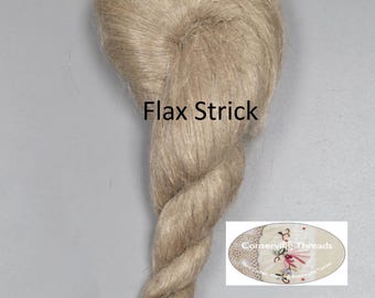 Antique Flax Strick from 1900s. Fine Natural Bast Fiber. 3 oz.