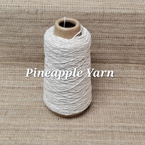 Pineapple + Cotton Yarn, 20/2 Fingering Weight. Natural or Bleached. Cone