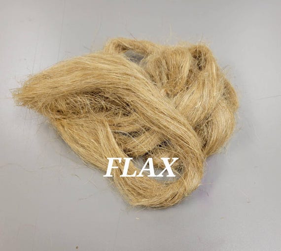 FLAX Fiber. Card Sliver Natural. Semi Combed. Tow Fiber 4-6 inch length