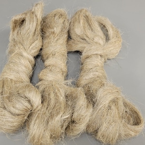 Hemp Fiber Bundle, Semi-Combed Card Sliver, "Hand of Hemp", 3.5 oz, 100% Vegetable Fiber, Great for Basketry, Knitting, Weaving, Fiber Arts