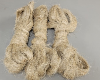 Hemp Fiber Bundle, Semi-Combed Card Sliver, 8 oz, 100% Plant Fiber
