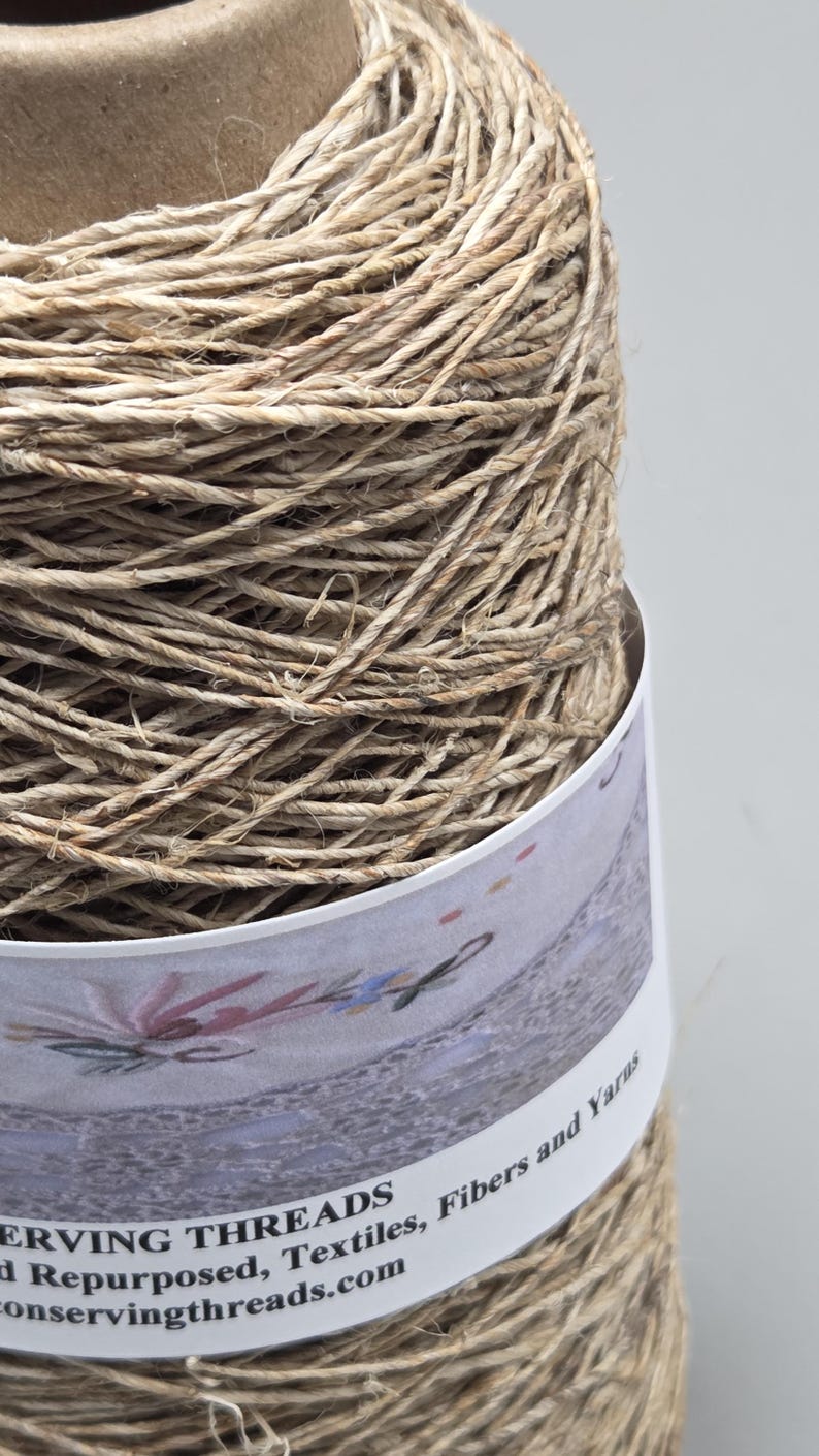 Hemp Yarn, 250 Yards. Hand-Spun Cone. Natural Fiber. image 7