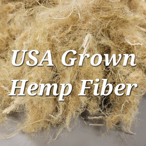 USA Hemp Fiber 2 (oz) ounce. Short Staple Not Carded. Great for Crafts, Paper Making, Fiber Arts! Perfect to use as a natural stuffing