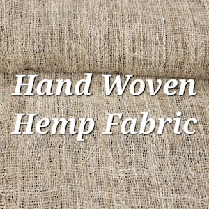 Hemp Hand-Woven Fabric. By the 1/2 Yard. 100% Plant Fiber. 44&quot; Wide