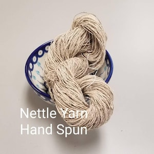 Nettle Yarn, Hand Spun Skein, Natural Fiber, Great for Kitting, Crochet, Weaving, Craft, and Fiber Arts