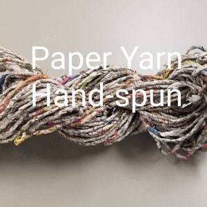 Reclaimed Paper Yarn Skein. Approx. 33 Yards / 3.5 ounce. Recycled Newspaper. 2ns Chance,