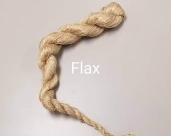 Flax Strick. 4 oz. Fine Natural Long Line Bast Fiber. Great for Spinning, Weaving, Fiber Crafts, Doll Making