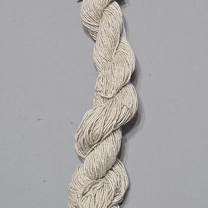 Nettle + Cotton Yarn. 2 Ply Short Skein. 80 Yards. Light Dark Twist. Fingering Weight