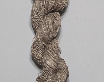 Yarn Nettle, 215 Yards, Brown - Black Walnut Dyed. Hand-Spun Skein.
