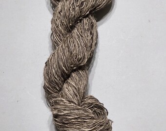 Yarn Nettle, 220 Yards, Brown - Black Walnut Dyed. Hand-Spun Skein.