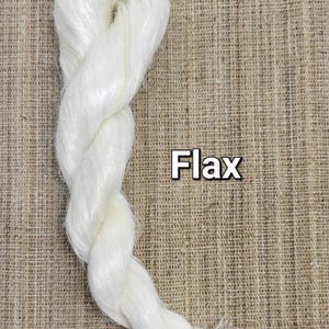 Flax Strick, Bleached Bast Fiber, Great for Spinning, Weaving, Fiber Crafts, Doll Making and Crafts. Approx. 2.5 oz Medium Coarseness