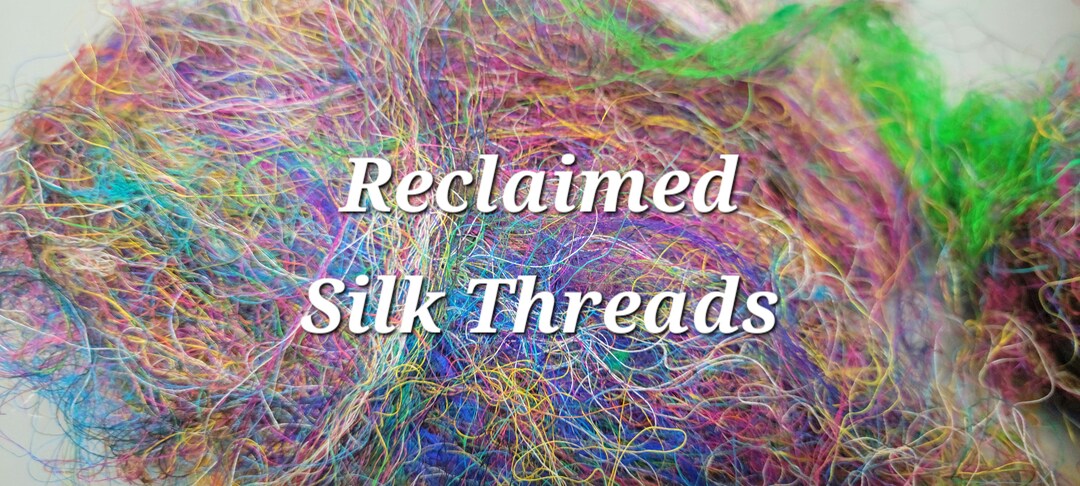 Fiber Thread Set Reclaimed Silk Thread Bundle. 1 Ounce. Multi-colored Loose Threads. 2nd ...