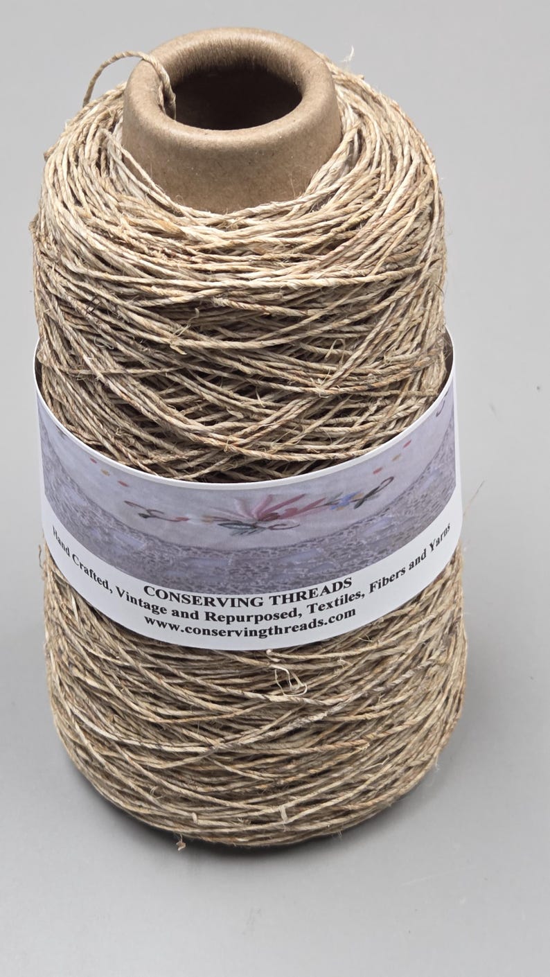 Hemp Yarn, 250 Yards. Hand-Spun Cone. Natural Fiber. image 3