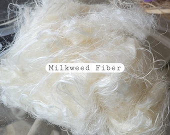 Milkweed Stalk Fiber. Un-Combed. Raw Unfinished Bundles