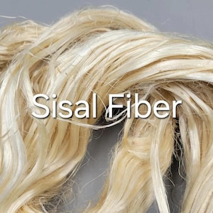 Sisal Long Fiber Bundle. 100% Natural Semi-Combed Fiber. 1 ounce.