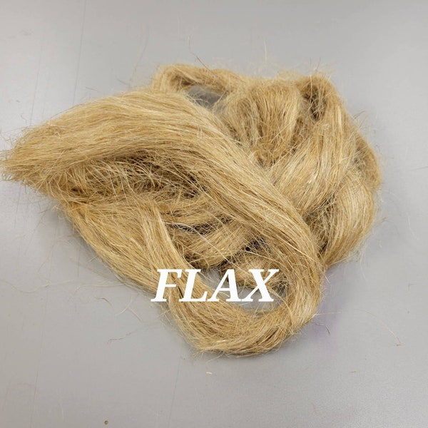 FLAX Fiber. Card Sliver Natural. Semi Combed. Great for Carding, Knitting, Weaving, Fiber Arts!