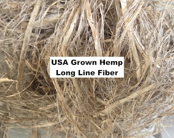 Hemp USA Grown - 3 Years Field Retted, Long Line Fiber Bundle - 1 Pound Bundle