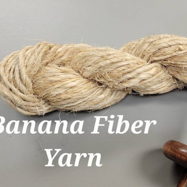 Banana Fiber Yarn Skein, Approx. 35 Yards / 3.5 ounce. Bast Fiber, Natural, Great for Crafts, Fiber Arts, Crochet, Weaving, Basketry, Ect.