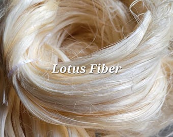 Paquete de fibra larga de flor de loto. Fibra 100 % natural. Semipeinada.