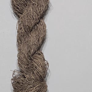 Hemp Yarn, 185 Yards, Black Walnut Small Batch Dyed. Hand-Spun Skein