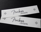 Two Guitar Headstock Waterslide Decals Fucker Telecaster Silver 61-64