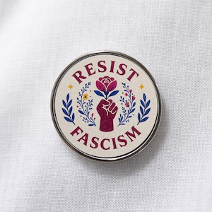 Broche "Resista ao Fascismo" - Acessório de Ativismo, Artigo para Protesto Político