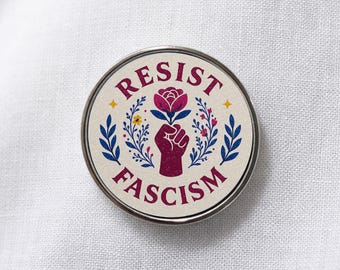 Resist Fascism Lapel Pin - Activism Accessory, Political Protest Gear