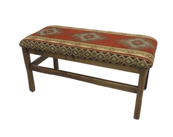 Barnwood Upholstered Jumbo Bench