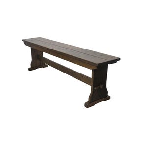 Barnwood Distressed Oak Trestle Bench in 48, 60 or 72 inch long
