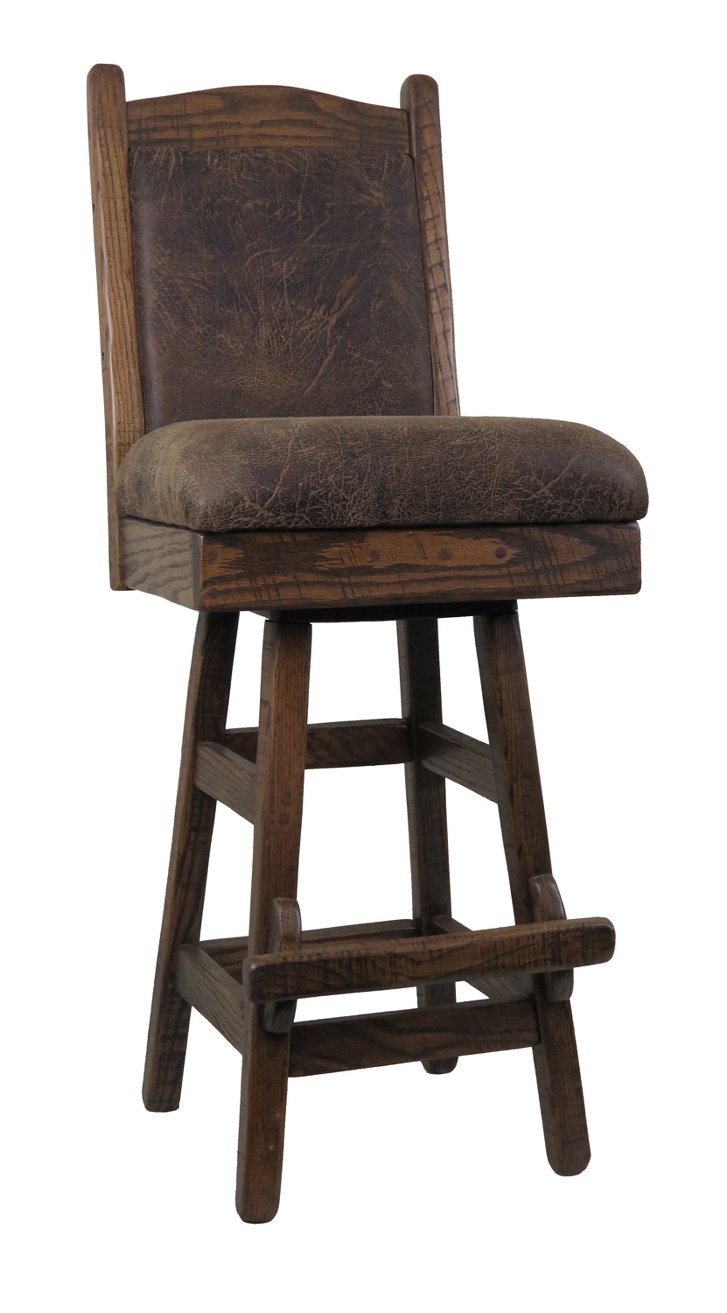 24 or 30 Barnwood Swivel Upholstered Bar Stool Etsy